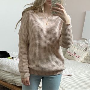 Light Pink Oversized Knit Sweater